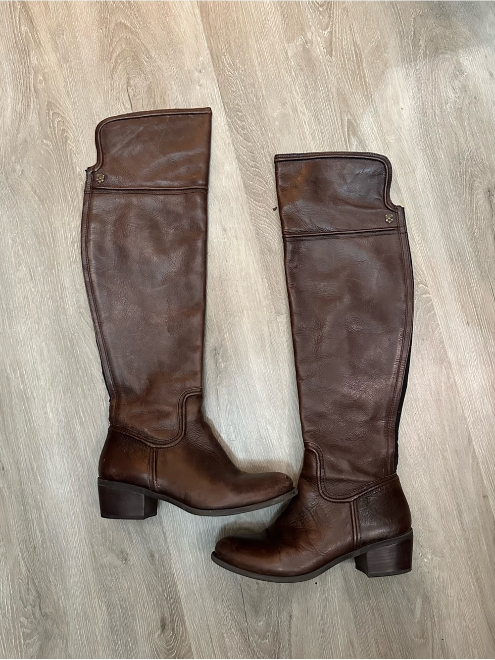 Vince Camuto Brown Leather Over-the-Knee Riding Boots